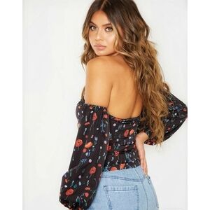 🌸NEW PrettyLittleThing | Floral bardot top‎